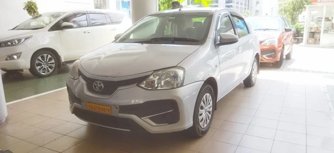 Toyota Etios used by Shridevi Taxi Puttur